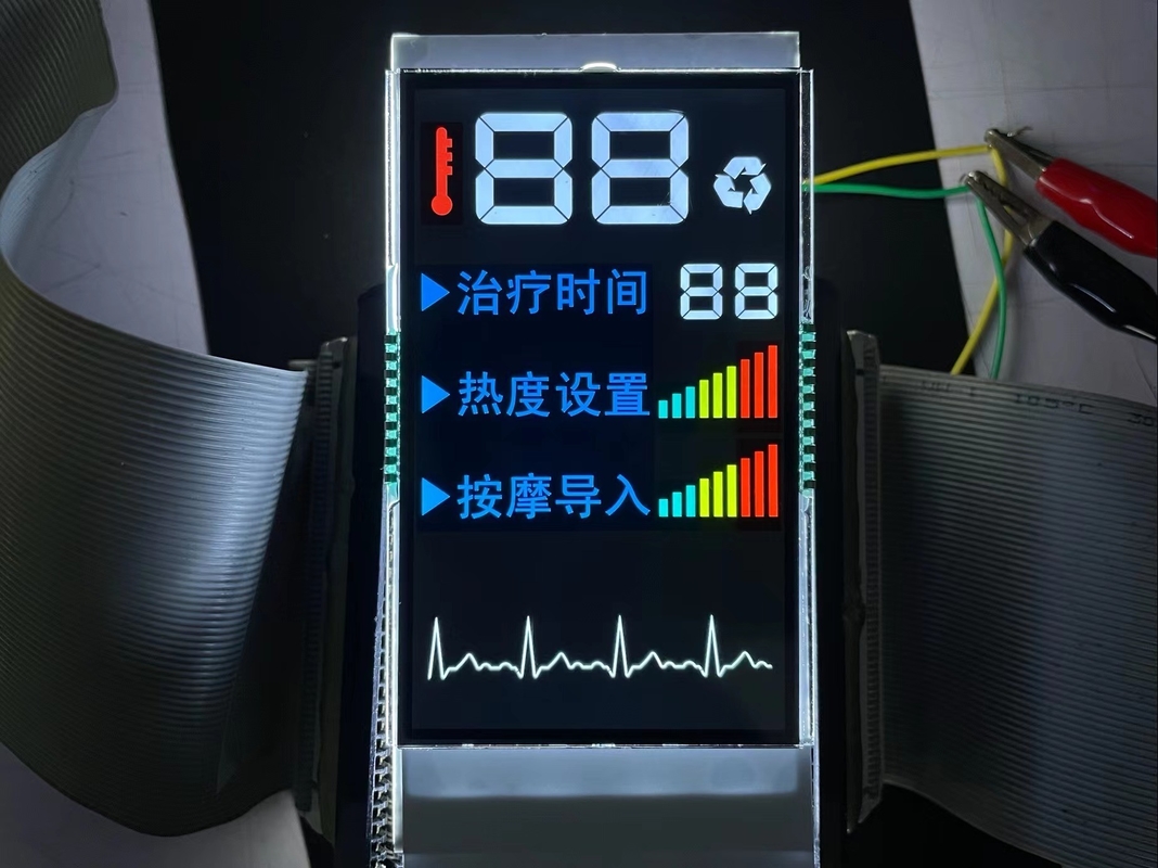 卸売価格 VA セグメント LCD ディスプレイ カラー PIN コントロール スクリーン ホワイト バックライト マッサージ機用