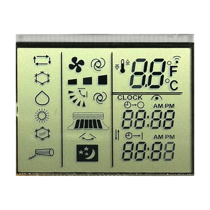 3.0 V 陽性反射型 TNセグメント LCD エアコン リモコン温度制御