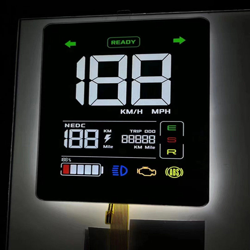 カスタムVAブラックセグメントLCDディスプレイ 車のダッシュボード用印刷色 7セグメントディスプレイ 4桁LCDディスプレイ PIN接続