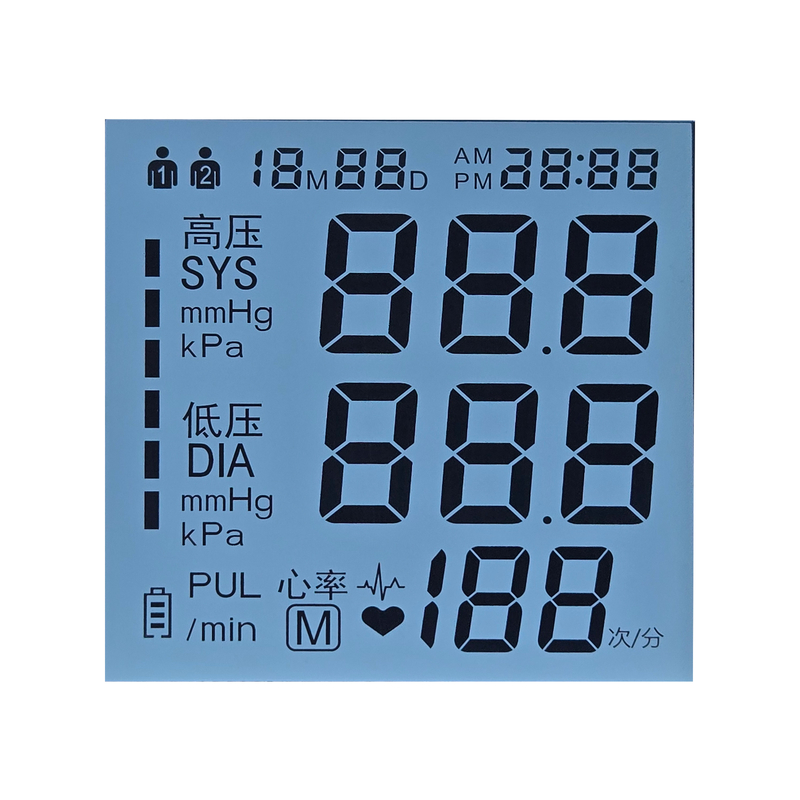 カスタムROHS準拠LCD 7医療機器用セグメントカスタムHTN FSTN TN LCDディスプレイ