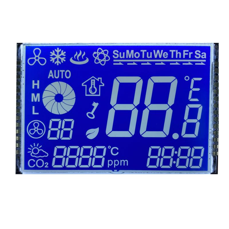 Custom THN Negative Segmented LCD Display for Industrial Temperature Control LCD Display 7 Segment