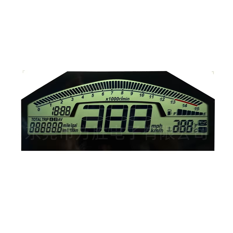 Custom OEM Segment LCD Display Panel For Motorcycles Segment Type Htn Lcd Segment Code LCD Screen