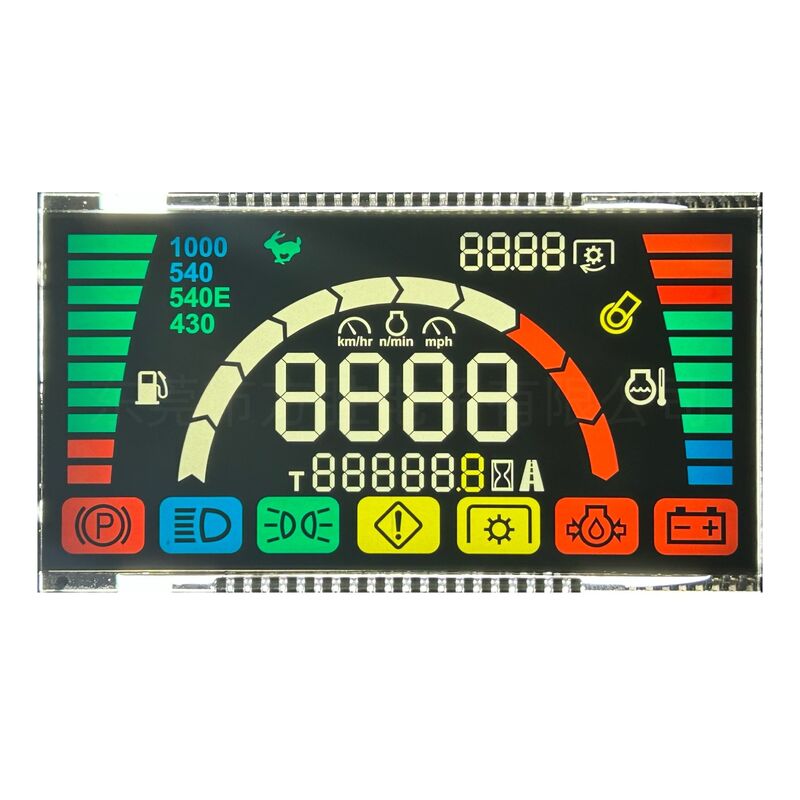 Monochrome Negative Va Segment Lcd For Speedometer PIN Connector VA Transmissive 7 Segment LCD