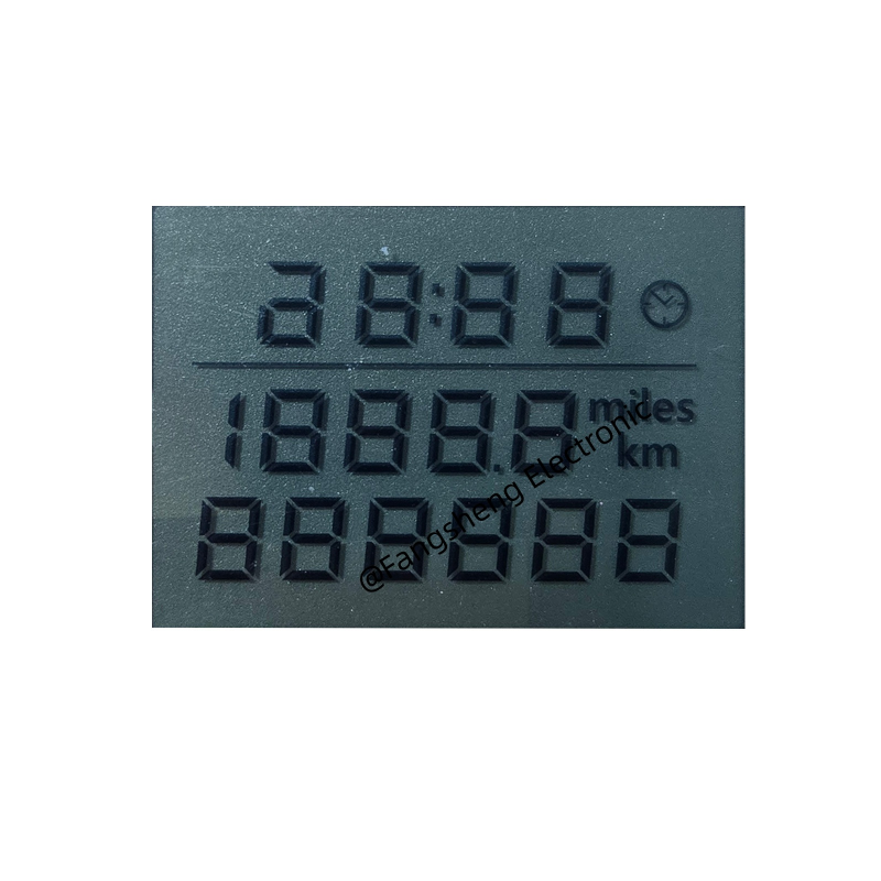 スピードメーター用カスタム LCD ディスプレイ OEM ODM オートバイ用セグメント LCD ディスプレイ TN モノクロ LCD