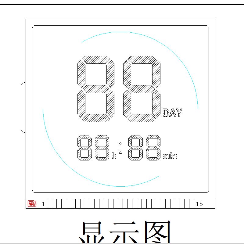 カスタム TN LCD 2 桁 7 セグメント LCD ディスプレイ反射ポジティブ LCD スクリーンパネル (タイマー用)