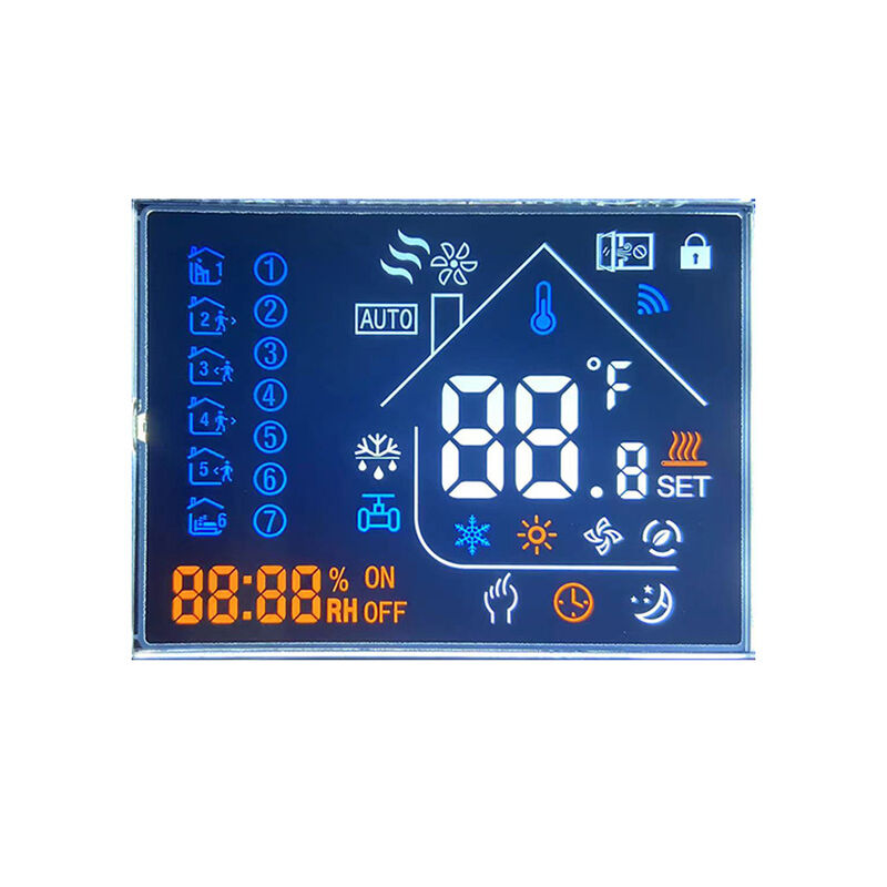 Custom Segment LCD Screens For Industry Control Thermostat Negative VA LCD Display VA LCD Glass