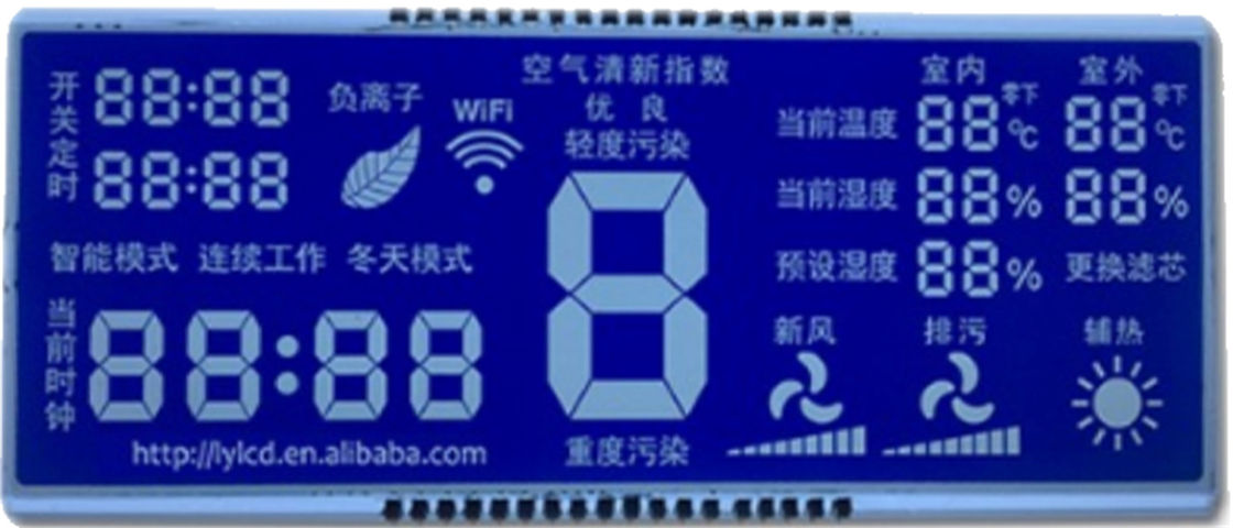 2.8 V HTN LCDの表示パネルの習慣7の区分ハイ・コントラスト白いLED